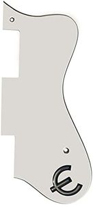 Custom For Epiphone Dot Style Guitar Pickguard Scratch Plate & E Logo (3 Ply White)