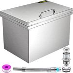 VEVOR Drop in Ice Bin Chest 28x16 inch Drop in Cooler Stainless Steel Outdoor Drop in Ice Chest with Cover Bar Ice Bin 76.3 qt Drop in Wine Drops Drain-Pipe and Drain Plug Included for Cold Wine Beer