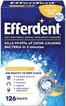 Efferdent Retainer Cleaning Tablets, Denture Cleanser Tablets For Dental Appliances, Overnight Whitening, 126 Tablets