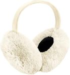 PEAK 2 PEAK Adult Unisex Winter Earmuffs - Soft and Warm Faux Fur - Foldable Ear Covers - White