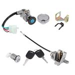 Ignition Switch Key Lock Fuel Tank Cap Set For GY6 Jonway Taotao for moped ignition lexmoto lock set scooter +moped ignition barrel and key+ignition barrel for moped+moped ignition barr