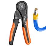 Preciva 0.08-10mm² Crimping Plier, AWG28-7 Self Adjustable Hexagonal Ferrule Crimping Tool, Ratchet Bootlace Ferrule Wire Crimping Plier, Hand Crimper Plier Wire Terminal Crimping Tool