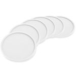 Coasters, 6 Pack Silicone Coasters for Drinks, Non-Slip Heat Resistant Silicone Cup Mat, White