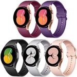 Lerobo 5 Pack Bands Compatible with Galaxy Watch 7 6 5 4 Band 40mm 44mm/ Galaxy Watch 6 4 Classic Band 43mm 47mm 46mm 42mm/Watch 5 pro 45mm,Active 2 Band, 20mm Band Soft Silicone Sport Band Women Men