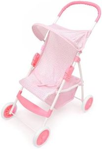 Badger Basket Folding Doll Umbrella Stroller (fits 18 inch Dolls) - Pink Gingham