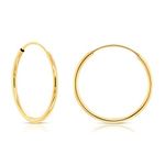 14k Yellow Gold Thin Flexible Endless Hoop Earrings (18mm)