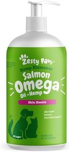 Zesty Paws Salmon Omega Oil Hemp for Dogs and Cats with Wild Alaskan Salmon Oil Omega 3 and 6 Fatty Acids with EPA DHA for Pets Supports Normal Skin Moisture and Immune System Function 32oz