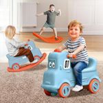 R for Rabbit Rock N Ride 3 in 1 Baby Push Ride-On Car with Rocker & Balance Board Mode | Non-Toxic, Durable and Safe Rocking Horse Rider for Kids 1-4 Years Age, Upto 20kgs Weight (Blue Orange)