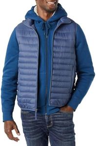 Amazon Essentials Men's Lightweight Water-Resistant Packable Puffer Vest, Indigo, Small