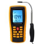 Vorole Hot Wire Anemometer Handheld Wind Meter, CMM CFM Air Flow Meter, Air Temperature Gauge with Backlight LCD Display & Bendable Telescopic Probe for in Duct HVAC Airflow Air Velocity Gauge