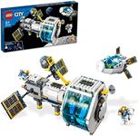 LEGO 60349 City Lunar Space Station, NASA Inspired Building Toy, Model Set With Docking Capsule, Labs And 5 Astronaut Minifigures