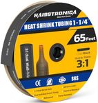 haisstronica 3:1 Heat Shrink Tubing, Shrink Ratio Adhesive Lined Marine Grade Heat Shrink Tube for Home, Automotive and Industrial (Black) 65FT 1-1/4inch