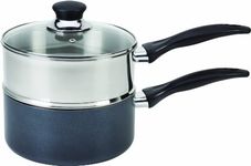 T-fal B13996 Specialty Stainless Steel Double Boiler with Phenolic Handle Cookware, 3-Quart, Silver