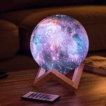 Nestling Moon Lamp, 16 Colors LED Star Moon Light Kids Night Light Galaxy Lamp Table Lamp with Remote & Touch Control, Best Gift for Baby Girls Boys Birthday