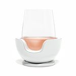 VoChill Stemless Wine Glass Chiller | Keep the Chill In Your New Accessory Separable & Refreezable Cradle Actively Chills Glassware Quartz, Single Stemless,