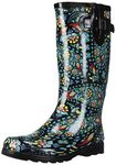 Nomad Women's Puddles Rain Boot, Black/Green Paisley, 5 UK