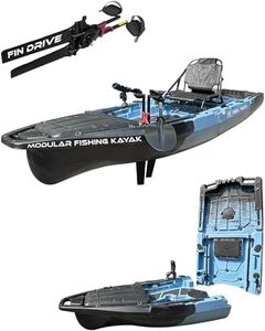Reel Yaks Recon Modular Fishing Kayak - Fin Drive, 10.5ft, 400 lbs Capacity, Blue Gray - Pedal Fishing Kayaks for Adults & Youth, Sit on Top, Compact Storage, Lightweight, Durable, Easy Transport