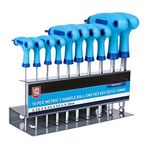 Blue Spot Tools 12186 10 Piece Metric T Handle Ball End Hex Key Set (2-10mm)