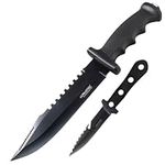 Alphasteel Fixed Blade Knife "Peacemaker" w/Bonus Dual Knife - 12.4 Inch Large | Alpha Gear for Hunting, Survival, Utility, Camping, Tactical, and Outdoor | Alphasteel V2.1