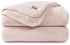 UGG Whitecap Plush Throw Blanket Fleece Soft Warm Throw for Bed or Chair, Luxury Bedroom Decor, Holiday Blankets, Machine Washable, 50-inch x 70-inch, Pink Quartz