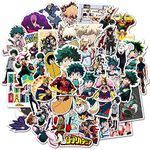 My Hero Academia Laptop Stickers, Cartoon Graffiti Decals for Water Bottle HydroFlask Notebook Planner Computer Skateboard, Vinyl Waterproof Anime Sticker for Children Kids Teens Boys Girls, 50 Pack