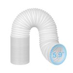 5.9/6 Inch Portable AC Air Conditioner Hose Anti-Clockwise Thread & Length up to 80" Support Counter-Clockwise Thread, AC Hose Compatible with Haier, LG, Delonghi and More (6" Hose- Anti Clockwise)