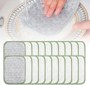 Multipurpose Wire Dishwashing Rags for Wet and Dry, Double Layer Wire Cleaning Cloths for Sinks Pots Pans, Thick Non Scratch Wire Dishcloth Scrubbing Pads Kitchen Supplies, Towel Wire Cleaning (20)