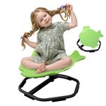 E-Solem Kids Swivel Chair, Sensory Toys Chair for Kids, Spinning Chair Wobble Chair Kids Balance Toys, Balance Physical Therapy Equipment, Training Body Coordination, Science Toy for Age 3-9 (Green)