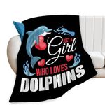 Just A Girl Who Love Doiphins Blanket Cute Doiphins Decor Throw Blanket Gifts for Girls Boys Super Warm Soft Plush Lightweight Fleece Flannel Blanket Couch Bedding Blanket for Kids Adult Women 40"x50"