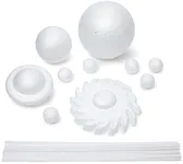 22 Piece 3D Solar System Model Kit for Crafts, Outer Space Science Projects, White Polystyrene Foam Balls for Painting and Coloring, Spheres and Dowels Included
