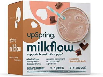 UpSpring Milkflow Electrolyte Breastfeeding Supplement Drink Mix with Fenugreek | Chocolate Flavor | Lactation Supplement to Promote Healthy Breast Milk Supply & Restore Electrolytes | 16 Drink Mixes