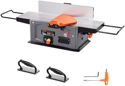 VEVOR Spiral Benchtop Jointer, 8-Inch, 2HP 10000 RPM Bench Top Wood Jointer, 18-Blade Spiral Cutterhead with Extendable Arm up to 6.5'' and 8x42.3'' Worktable 0-1/8'' Adjustable Depth, for Woodworking