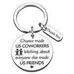 Funny Coworker Gifts for Work Bestie Office Women Leaving Gifts for Co Workers Going Away Goodbye Gifts for Her Him Gag Thank You Keychain for Employee Appreciation Retirement Farewell Birthday Gifts