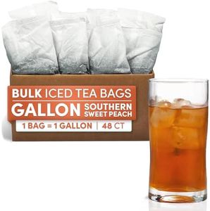 Sarasota Tea, Peach Flavored Iced Tea Bags One Gallon Size Filter Packs, 48 Gallons Per Box, Quick Brew Southern Ice Tea with Sweet Georgia Peach Flavor (1 oz, 48 Count)