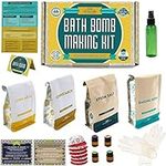 DIY Gift Kits Bath Bomb Making Kit for Kids | Make 12 All Natural Bath Bombs at Home | Made in The USA | 100% Pure Essential Oils, Epsom Salts, Cupcake Mold Liners, Recipes | STEM Science Kit or Gift