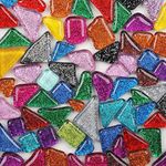 Mixed Color Glass Mosaic Tiles, Irregular Glass Pieces for Home Decoration Or DIY Crafts 200g