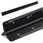 SZXMDKH Scale Ruler 30cm, Triangular Ruler for Architects, 1:20, 1:25, 1:50, 1:75, 1:100, 1:125 (Black)