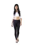 TWIN BIRDS Women's Tailored Fit Mid Rise Cotton Leggings (1502_Carbon Black_3XL_Carbon Black_3XL)