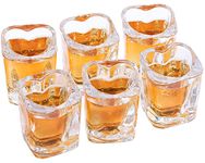 Srgeilzati Heart Shaped Shot Glasses Cute Bar Cart Accessories | Bar Cart Decor 2oz (6, Clear)