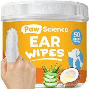 Paw Science Dog Ear Cleaner Wipes – Finger Wipes for Dogs & Cats – Cleaning, Soothing, & Deodorizing Itchy Ears – Pet Ear Relief Solution (Coconut)