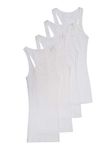 Zenana Outfitters 4 Pack Womens Basic Ribbed Racerback Tank Top - White - 3X