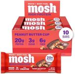 MOSH Peanut Butter Cup High Protein Bars, 20g Protein + Creatine, 12 Ct