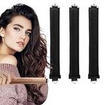 Hair Curler No Heat, 3PCS Hair Curlers, Hair Styling Tools, Heatless Hair Curler Rods with Hook, No Hot Rollers Overnight Blowout, No Heat Hair Curlers, Hair Rollers for Women Long Hair (Black)