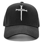 NVJUI JUFOPL Christian Gifts for Men Women, Embroidered Cross Jesus Hat, Snapback Trucker Cap Black