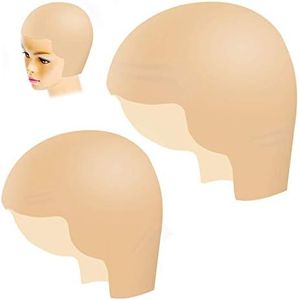 PACETAP 2 Pieces Bald Caps Makeup Latex Bald Caps Bald Head Wig Cap Halloween Makeup Blad Cap Cosplay Accessory for Kids Adults Teens (Small+Large size)