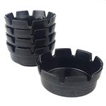 BarBits Black Melamine Ashtrays 4" Pack of 10 - Outside Garden Cigarette Bins, Stackable Ash Trays, Plastic Ash Bins