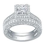 Newshe Engagement Wedding Ring Set 