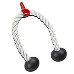 AD&AD Soft Nylon Thread White Tricep Rope Heavy Duty Attachment for Pull Down Exercise/Extension