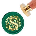 CRASPIRE Letter Wax Seal Stamp S Sealing Wax Stamps 30mm Retro Vintage Wood Stamp Removable Brass Head for Wedding Invitations Envelopes Summer Christmas Cards Gift Packing