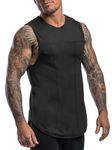 CHKOKKO Men Gym Tank Regular Fit Tops Sports Sleeveless Vest Black 3Xl